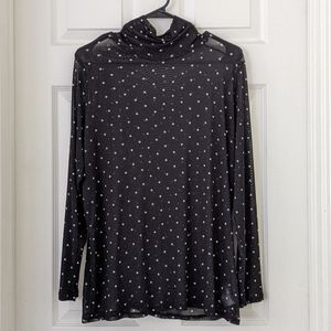 Plus Size Rachel Roy Mesh Long Sleeve Turtleneck